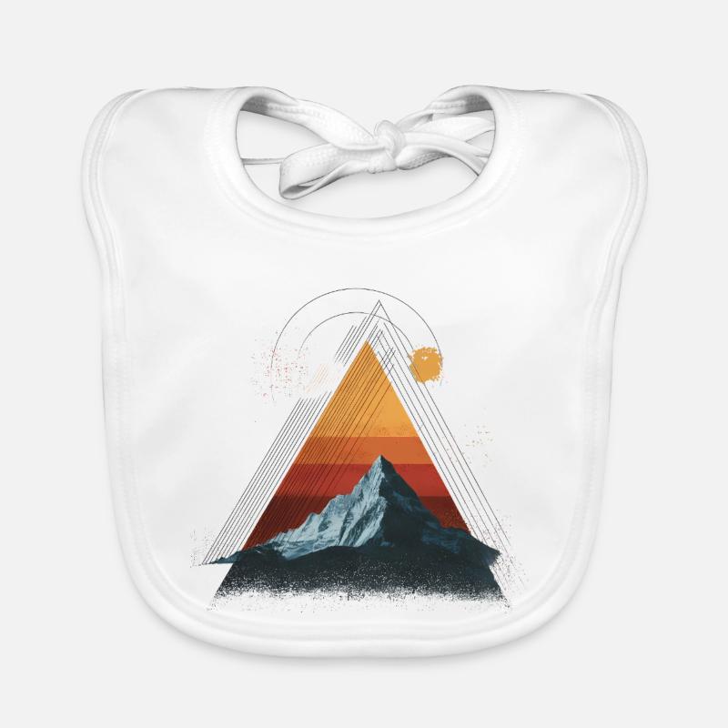 Mountain in Retro Triangle – Geometric Design Organic Baby Bibs