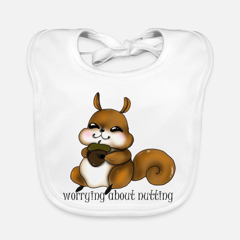 Cuddly squirrel with nut Organic Baby Bibs