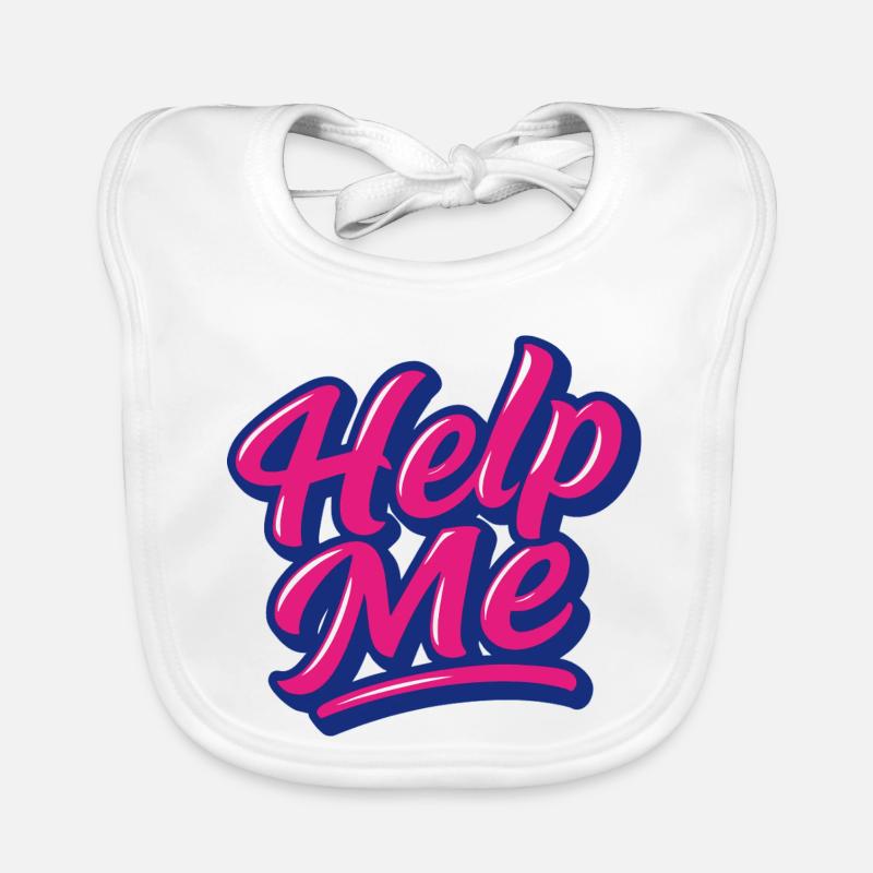 Aide-moi Script Néon Bavoir bio Bébé