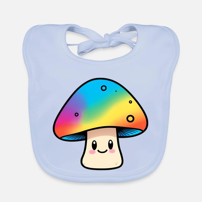 Conception des champignons arc-en-ciel Kawaii Bavoir bio Bébé