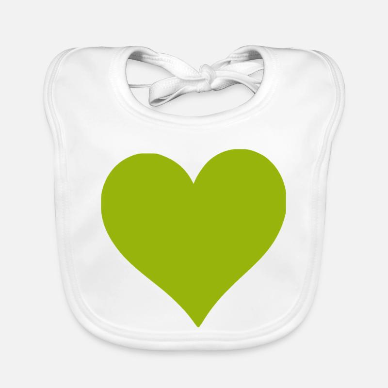Cœur vert vert Bavoir bio Bébé