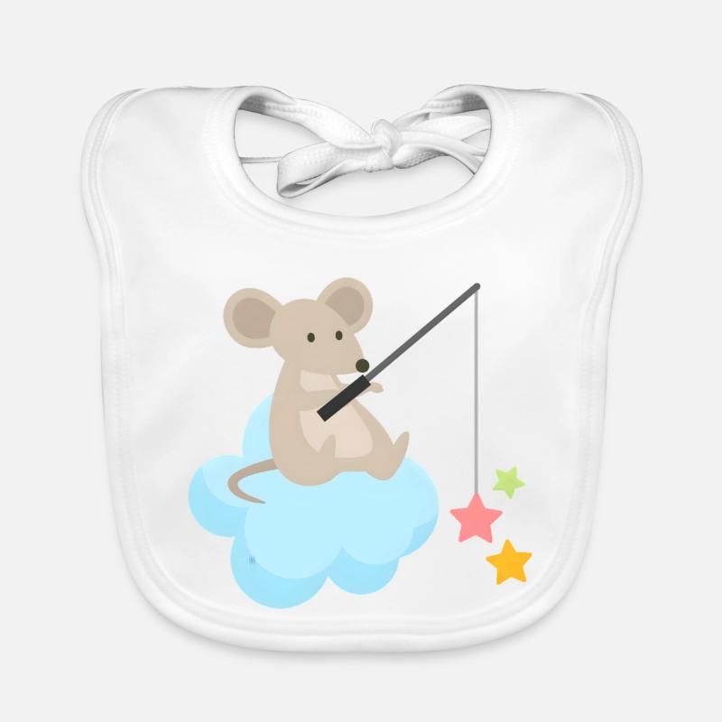 Mouse on Cloud Star Angler Baby Design Organic Baby Bibs