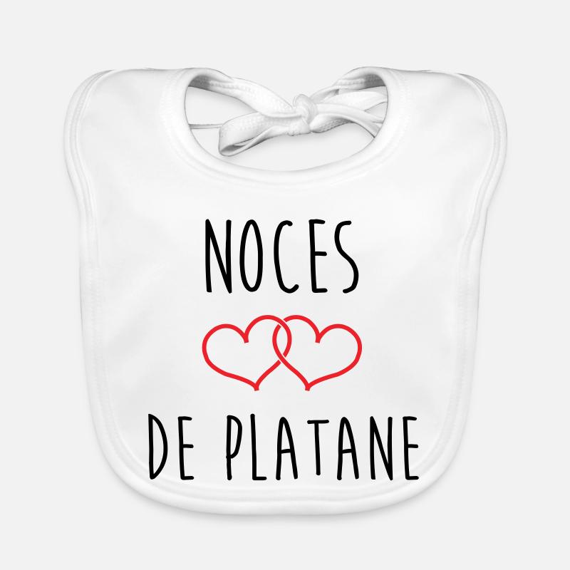 Anniversaire Mariage - Noces de Platane (61 ans) Bavoir bio Bébé
