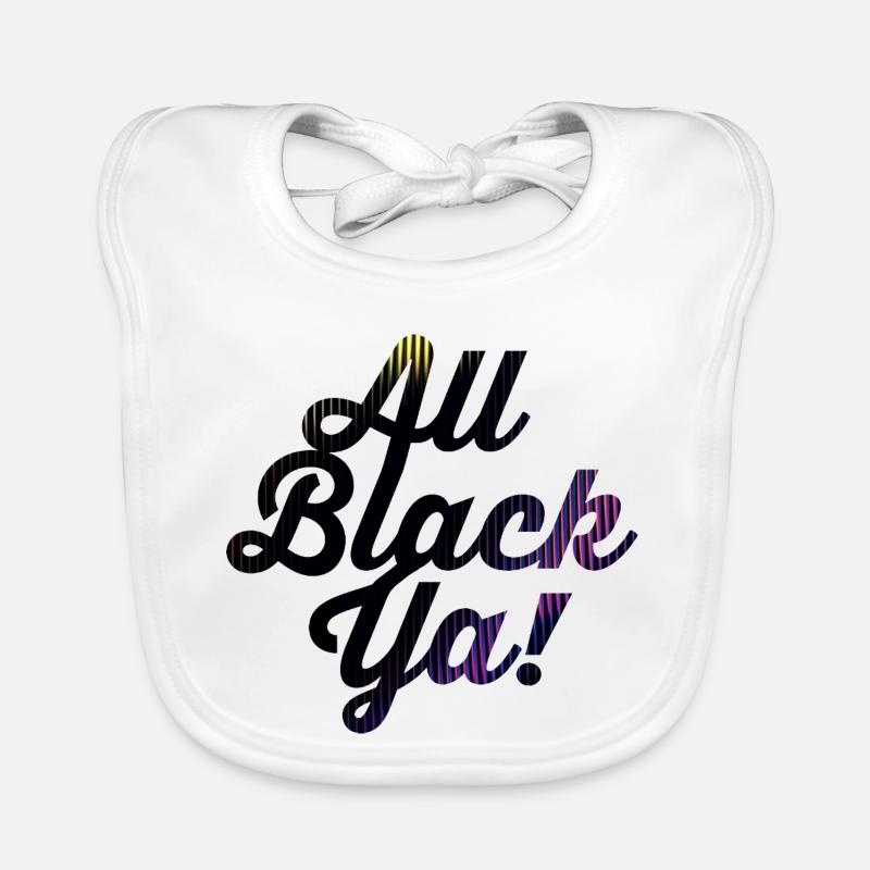 All Black Ya Neon Stripe Font Organic Baby Bibs