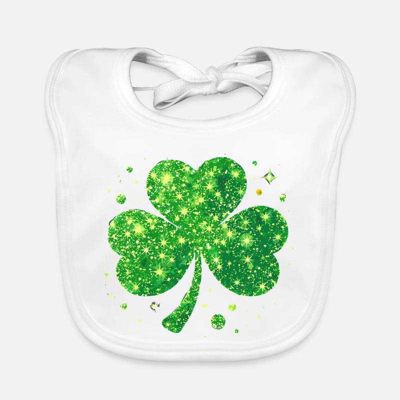Fête de la Saint-Patrick Trèfle Lucky Bavoir bio Bébé
