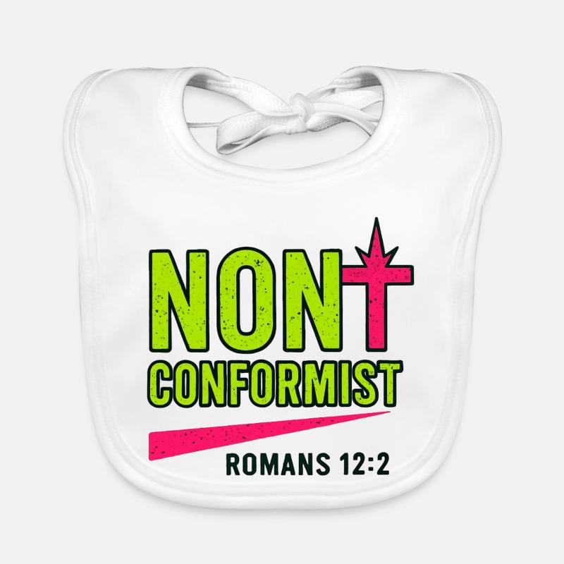 Chrétien Pop Art Romains 12:2 Design Néon Bavoir bio Bébé