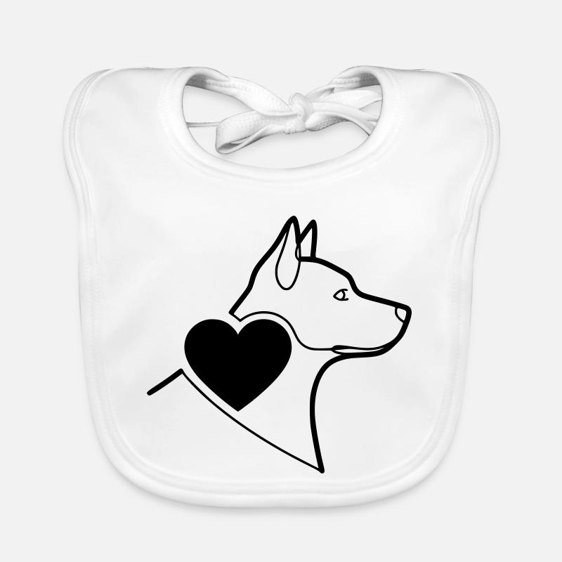 Schäferhund Herz Gefüllt Minimal Baby Bio-Lätzchen
