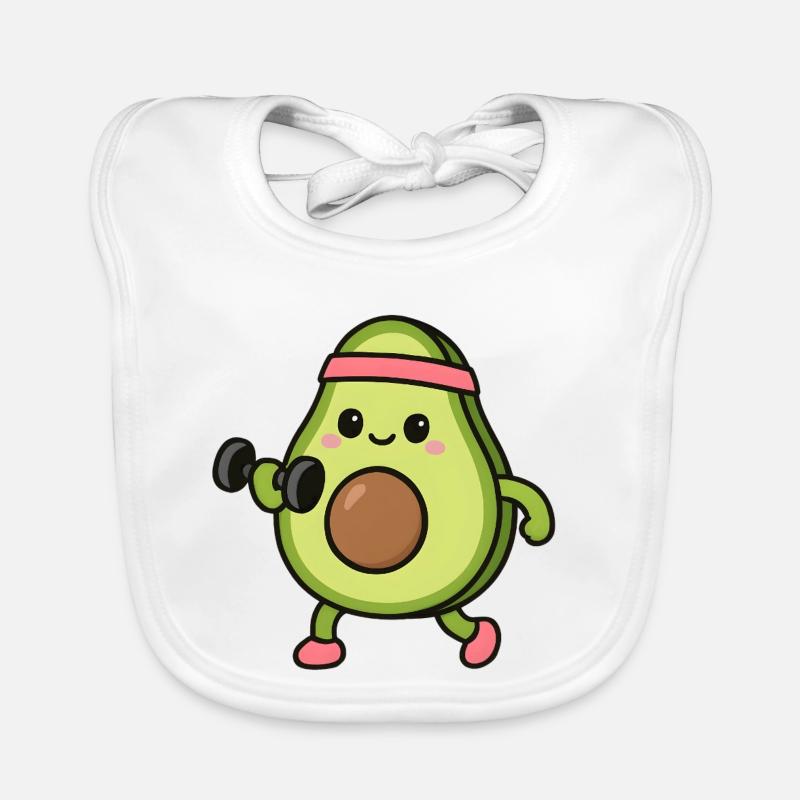 Avocado at the gym Organic Baby Bibs