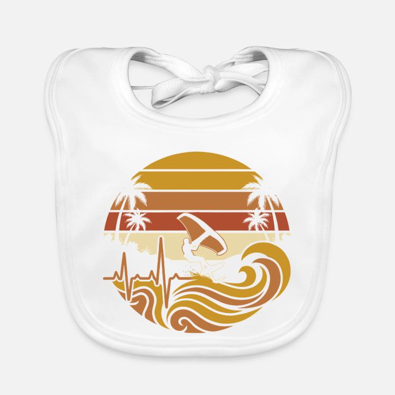 Palmiers de surf au coucher du soleil Bavoir bio Bébé