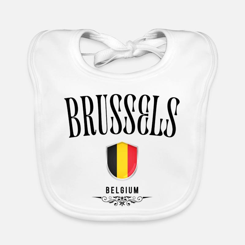 Souvenir Brussels, elegant design Brussels Organic Baby Bibs