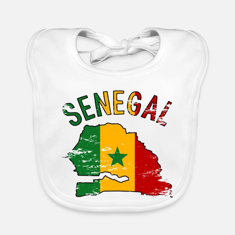 Drapeau du Sénégal Silhouette de la carte utilisée Bavoir bio Bébé