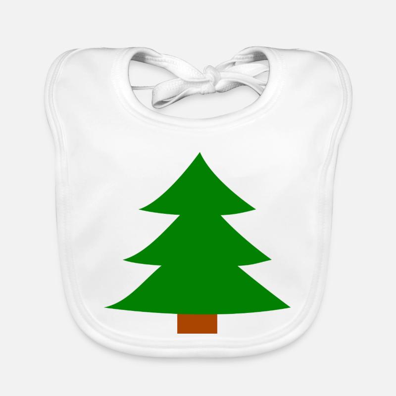Silhouette du sapin de Noël - Bavoir bio Bébé - blanc
