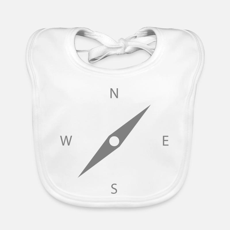 North Star Compass Illustration Organic Baby Bibs