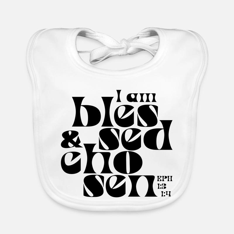 b l e s s e d & c h o s e n - Organic Baby Bibs - white