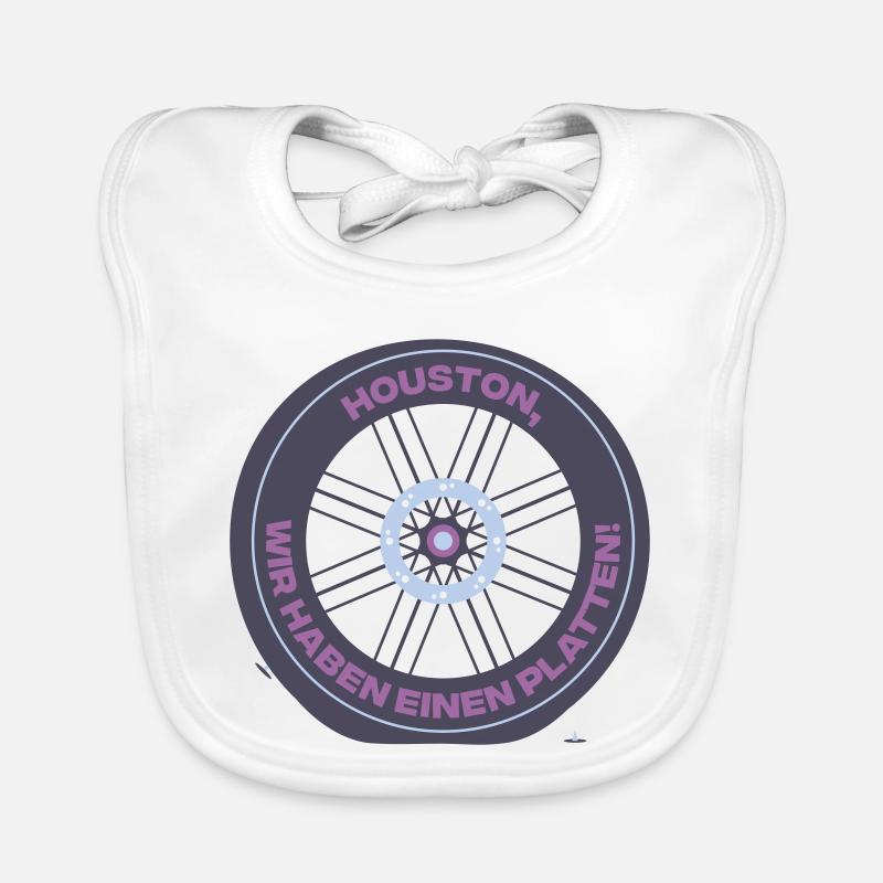Blague sur la plaque de pneu de vélo à Houston - Bavoir bio Bébé - blanc