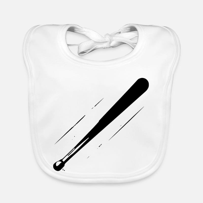 Baseball Bat Sketch Organic Baby Bibs