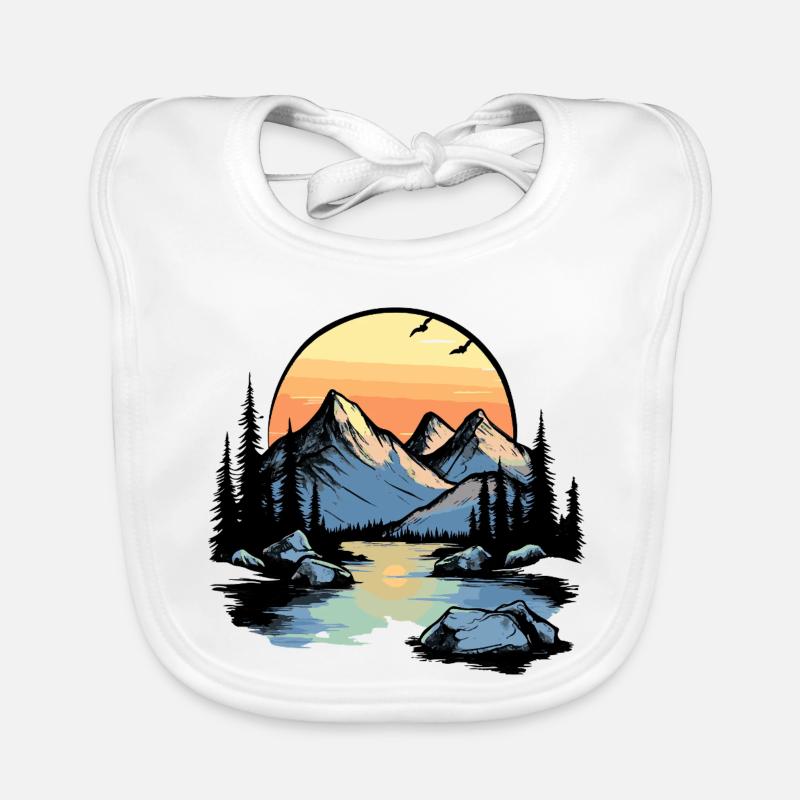 Mountains Nature Organic Baby Bibs