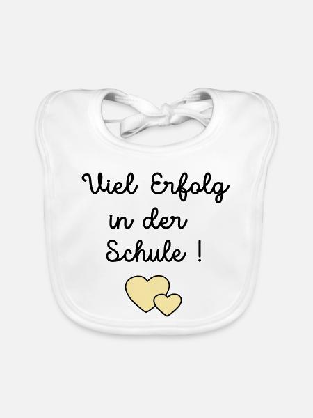 Erfolg Schule Herz - Baby Bio-Lätzchen - Weiß - Vorne
