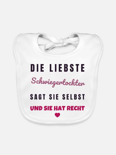Lieblingsschwiegertochter - Geschenk Familie - Baby Bio-Lätzchen - Weiß - Vorne
