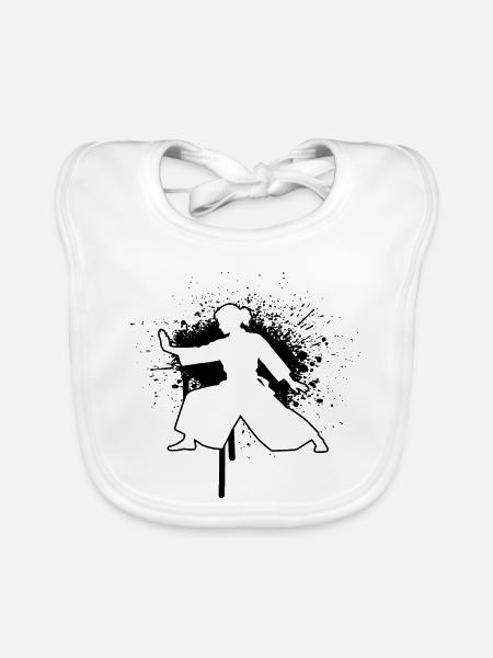 Die Aikido-Schülerinnen und Aikido passen zusammen - Baby Bio-Lätzchen - Weiß - Vorne