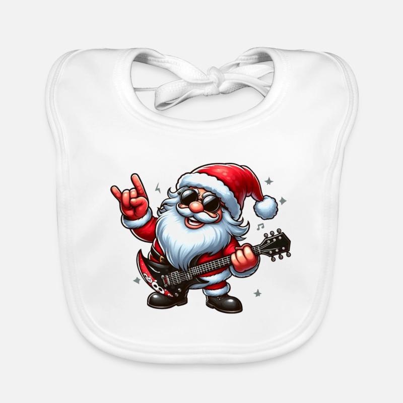 Santa Rock 2 - Baby Bio-Lätzchen - Weiß