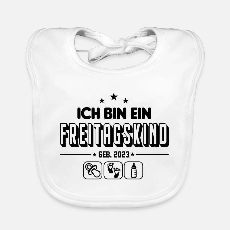 Baby 2023 Freitagskind Geboren am Freitag Baby Bio-Lätzchen
