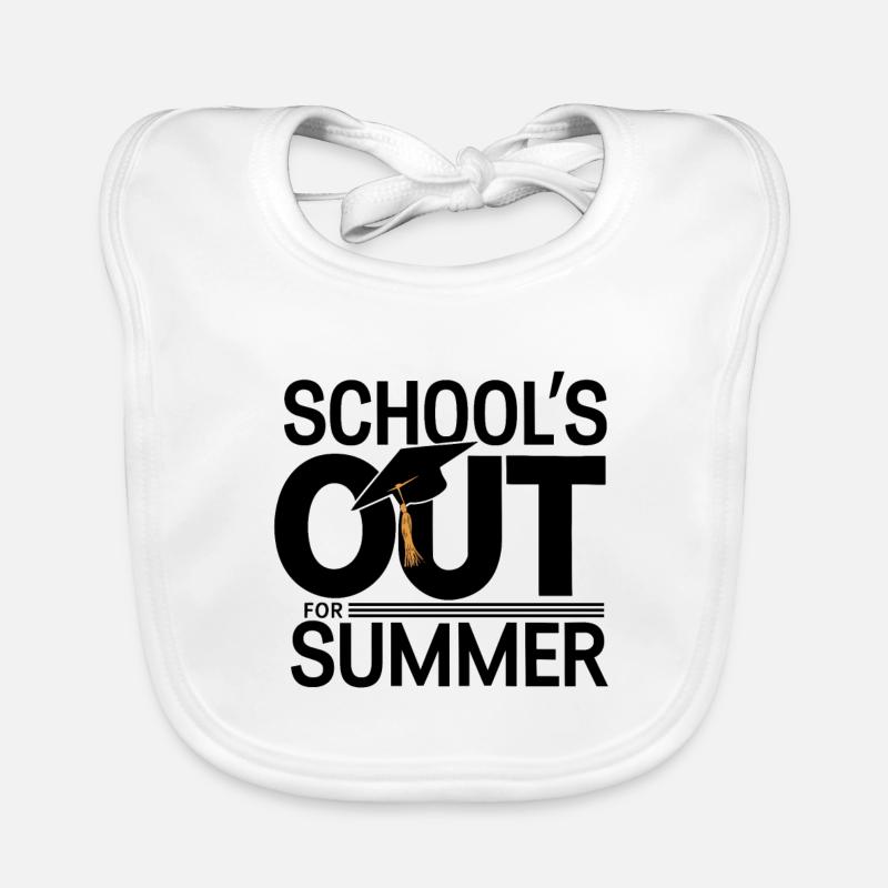 Schulabschluss Schulende School`s Out For Summer Organic Baby Bibs