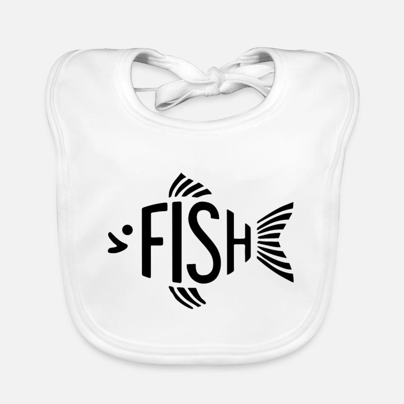 Os de poisson, squelette, pêche à chevrons Bavoir bio Bébé