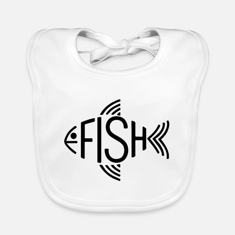Os de poisson, squelette, pêche à chevrons Bavoir bio Bébé