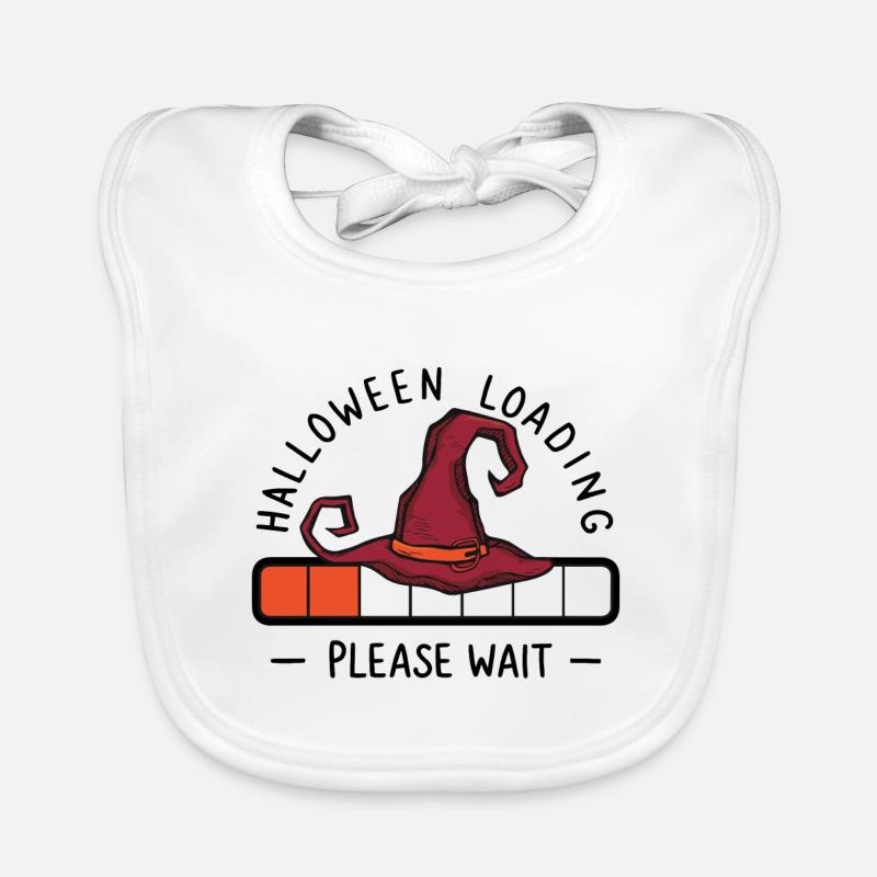 Hexenhut Spruch Halloween Loading Please Wait Baby Bio-Lätzchen