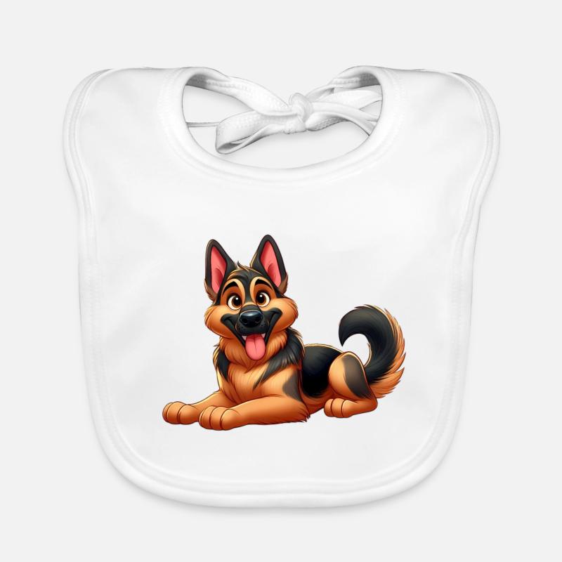 Deutscher Schäferhund 3 Baby Bio-Lätzchen