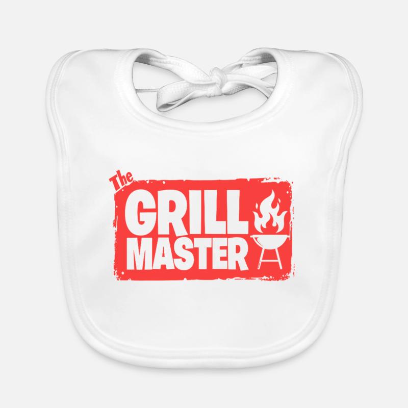 The Grillmaster BBQ Grilling Cult Saying Organic Baby Bibs