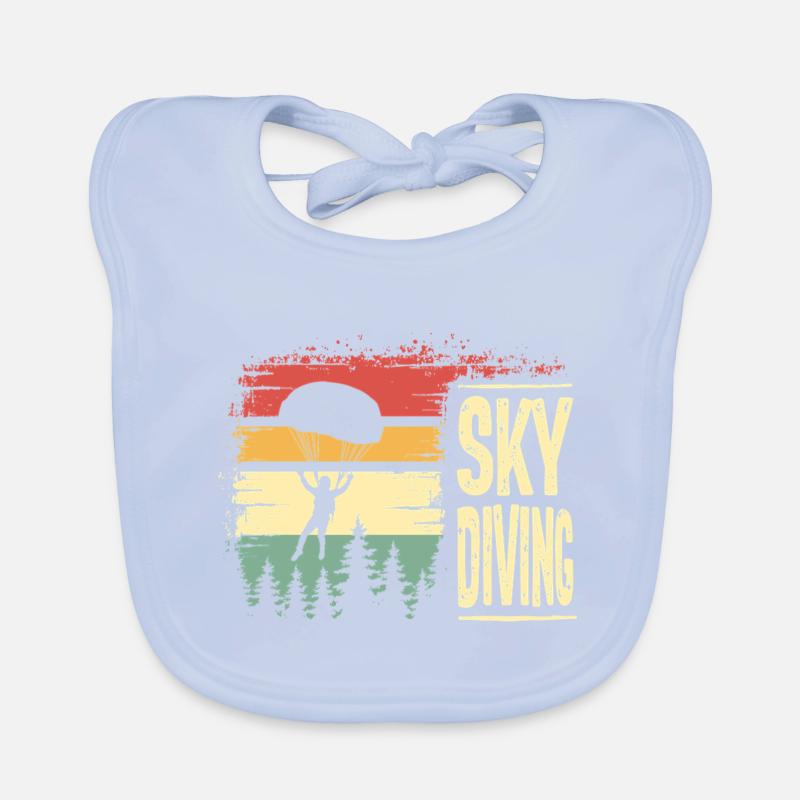 Skydiving Vintage Retro Sunset Organic Baby Bibs