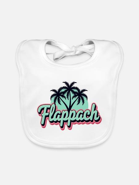 Flappach Ravensburg Palmen - Baby Bio-Lätzchen - Weiß - Vorne