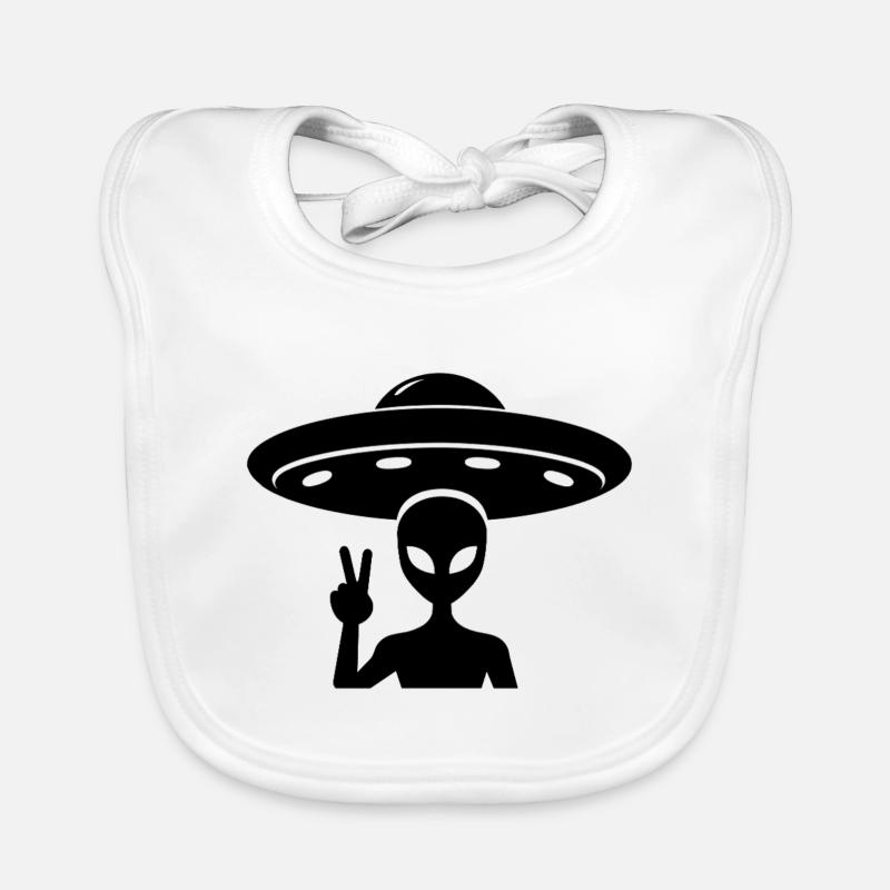 Alien UFO Peace Baby Bio-Lätzchen