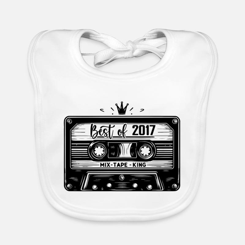Cassette 2017 Vintage 2017 Millésime 2017 Cadeaux Bavoir bio Bébé