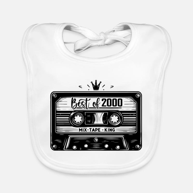 Cassette 2000 Vintage 2000 Millésime 2000 Cadeaux Bavoir bio Bébé