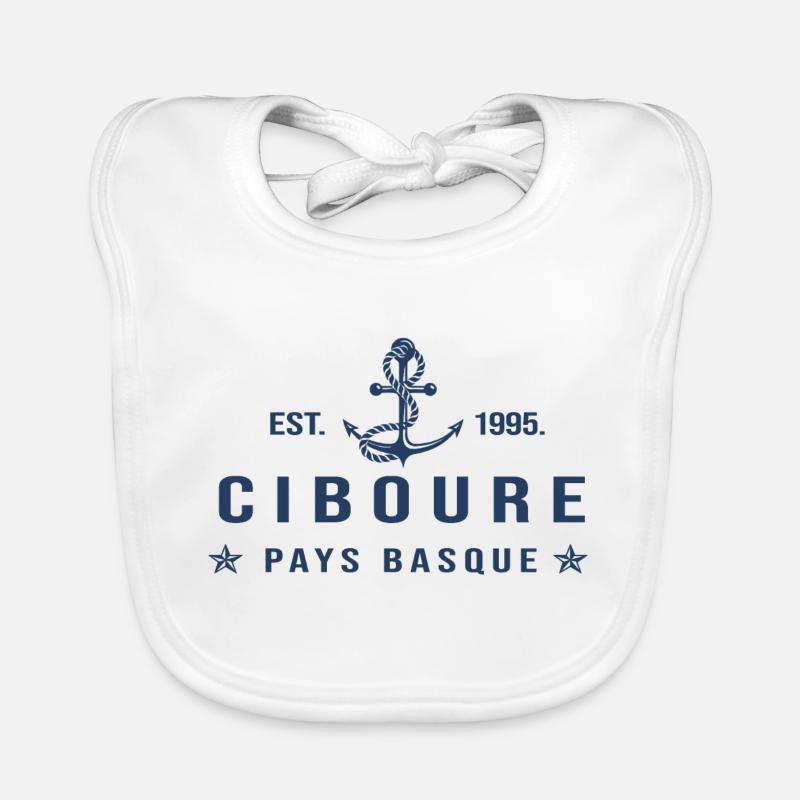 Ciboure cadeau cool ciboure pays basque - Bavoir bio Bébé - blanc