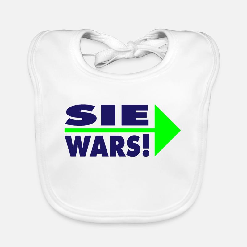 Sie wars! Partner- oder Partyshirt Baby Bio-Lätzchen