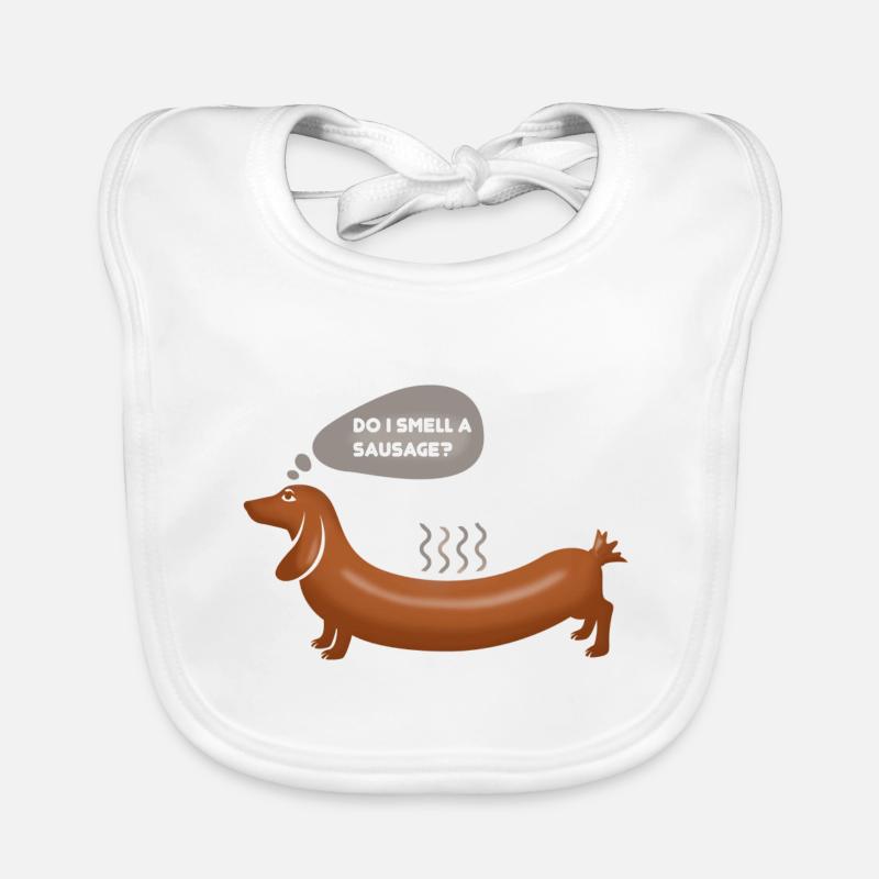 Sausage Dog - Baby Bio-Lätzchen - Weiß