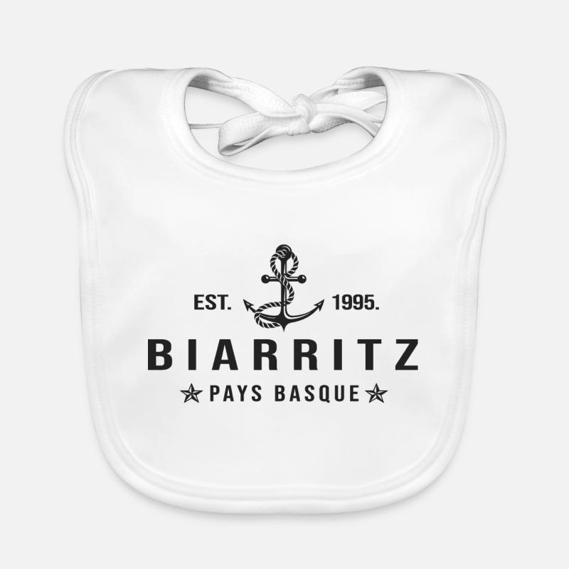 Biarritz cadeau cool biarritz pays basque - Bavoir bio Bébé - blanc