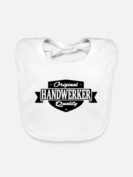 handwerker - Baby Bio-Lätzchen - Weiß - Vorne