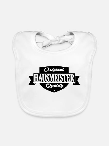 hausmeister - Baby Bio-Lätzchen - Weiß - Vorne
