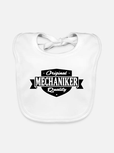 mechaniker - Baby Bio-Lätzchen - Weiß - Vorne