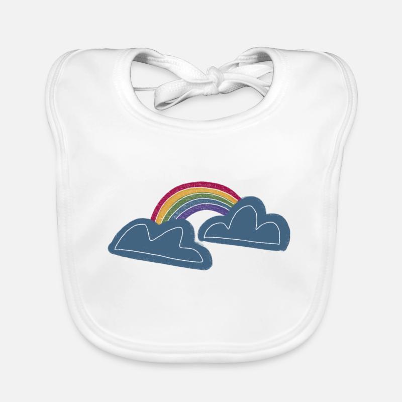 Julibel Rainbow Cloud Design Bio - Bavoir bio Bébé - blanc