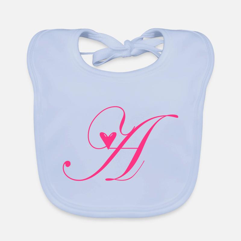 Monogram A Heart Vine Organic Baby Bibs