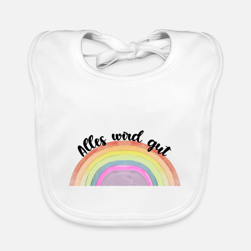 Regenbogen Alles wird gut Baby Bio-Lätzchen