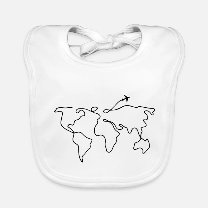 Idée cadeau carte du monde Bavoir bio Bébé