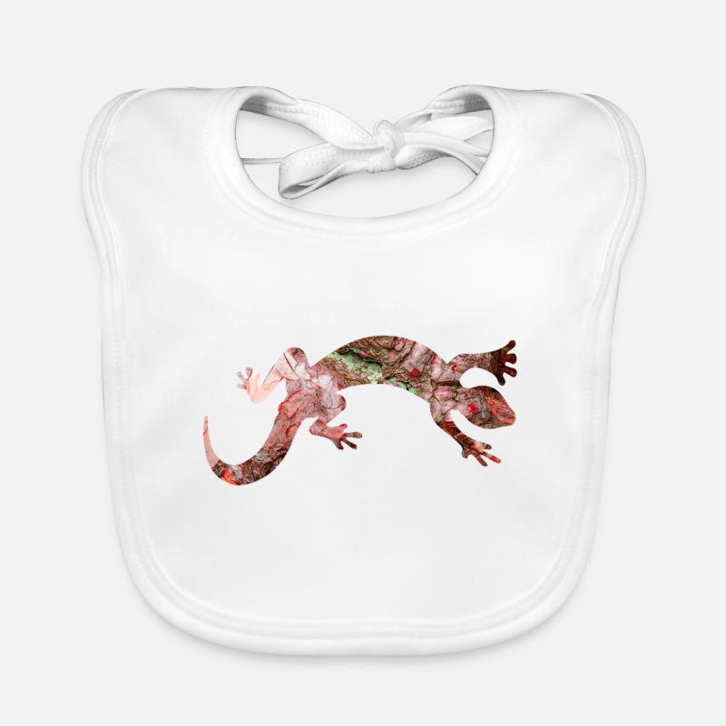Red lizard reptile Organic Baby Bibs