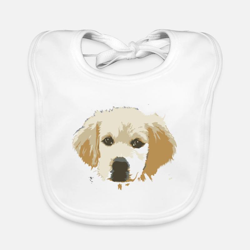 Chiot de dessin créatif Golden Retriever Bavoir bio Bébé